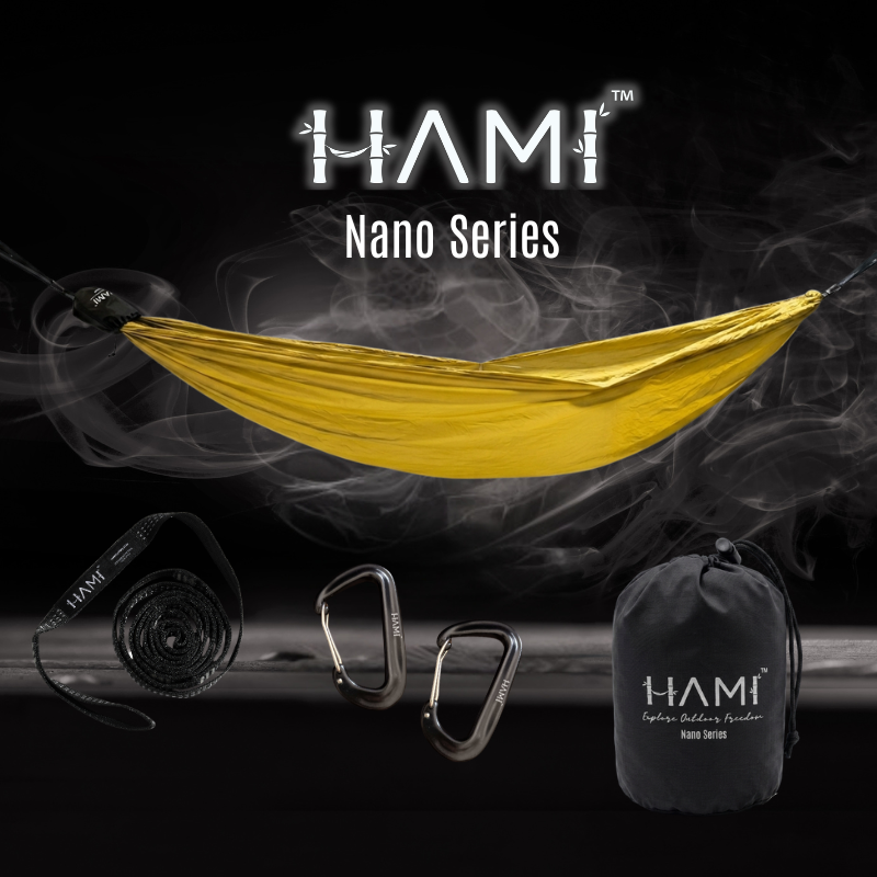 HAMI NANO Hammock - Ultralight Recycled Single Hammock with straps